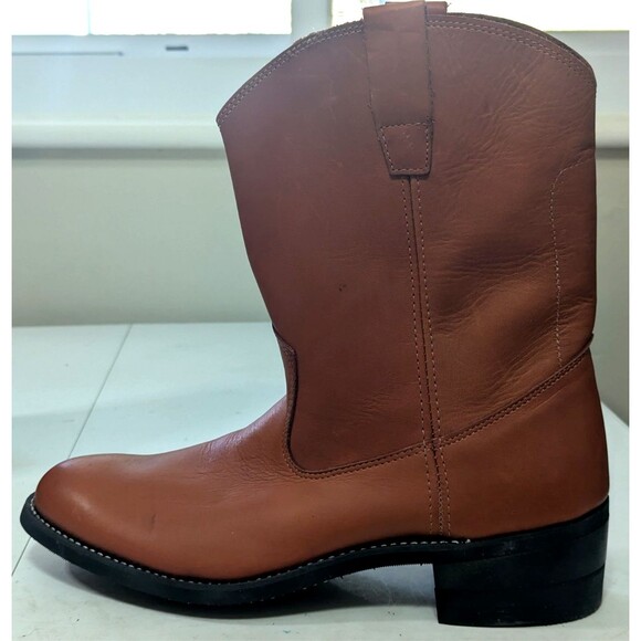 Vintage 80\'s Technics Western Boots Men\'s 12D Cognac 10\